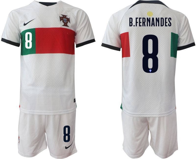 Men 2022 World Cup National Team Portugal away white 8 Soccer Jerseys